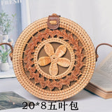 Round Woven Straw Rattan Bodybag