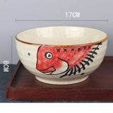 FANCITY Japanese Underglaze Hand-painted 7-inch Ceramic Household Ramen Bowl Soup Bowl Commercial Restaurant Noodle Bowl Large