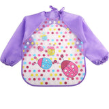 Baby Bandana Bibs Cute Cartoon Bibs Waterproof Infant Eating Children Drawing Long Sleeve Apron Baby Self Feeding Bib