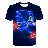 Summer Boys Cartoon Sonic hedgehog t shirt Blue 3D Printed Girls Streetwear Children Kids Clothes Baby Funny Tshirt O-Neck