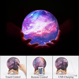 Moon Lamp 3D Moon Night Light Lamp with Stand star Galaxy lamp 3D Lunar Night Light Remote Control 16 Colors for Kids