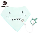 Let's Make Baby Stuff Bibs & Burp Cloths 1pc Cotton Bib Cartoon Silicone Teether BPA Free Baby Things Feeding Baberos Burp Cloth