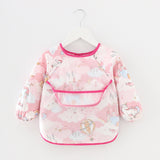 Baby Bandana Bibs Cute Cartoon Bibs Waterproof Infant Eating Children Drawing Long Sleeve Apron Baby Self Feeding Bib