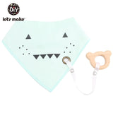 Let's Make Baby Stuff Bibs & Burp Cloths 1pc Cotton Bib Cartoon Silicone Teether BPA Free Baby Things Feeding Baberos Burp Cloth
