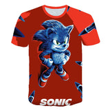 Summer Boys Cartoon Sonic hedgehog t shirt Blue 3D Printed Girls Streetwear Children Kids Clothes Baby Funny Tshirt O-Neck