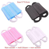 100 Pcs Pink Blue Blak White Disposable Protectiv Masks Non-woven 3-layer Face Mask Breathable Elastic Earband  Adult Mouth Mask - shopwishi 