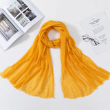 Muslim Women Crinkle Hijab Scarf Soft Solid Cotton Head ScarvesTurban Shawls and Wraps hijab femme musulman kopftuch