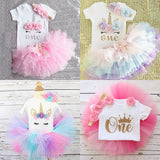 Baby Girl First Birthday Outfit Ensemble One Year Little Girl Dress Clothing Baby Child Summer Clothes Infant Christening Suits