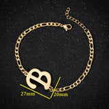A-Z Letter Jewelry Personalize Initial Bracelets Bangles for Women Stainless Steel Alphabet Charm Bracelet Name Bijoux Pulseiras