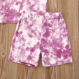 Infant Baby Girls Tie-dye Printed Clothes Sets For 1-5Y Summer Short Sleeve Print Boy T Shirts Tops+Shorts Pants Kids Boy Suits