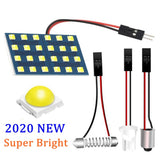 12 36 48 SMD 2835 LED Auto Dome Panel Light Car Interior Reading Lamp Roof Bulb With T10 W5W BA9S C5W Festoon 3 Adapter Base