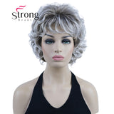 StrongBeauty Short Wig Soft Tousled Curls Blonde Highlights Full Synthetic Wigs COLOUR CHOICES