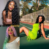 FREEDOM Synthetic Lace Wigs For Black Women 30" Dark Root Blonde Brown Long Deep Wave Wavy Ombre Cosplay Wigs Heat Resistant
