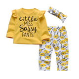 Summer Newborn Infant Baby Girl Clothes Daddy is my Hero Short Sleeve T-shirt Tops+Pants+Headband Toddler Outfits Set