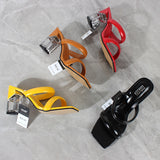 Fashion Sandals Women Summer New Comfortable Latex Tape Hollow High-heel Sandals Crystal Thick Heels Party Slippers 8.5CM