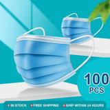 10/100/200PCS Mouth Masks 3 layer safe Filter Face mask Anti-pollution Disposable Non Woven Masks Breathable Protective mask - shopwishi 
