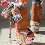 Doratasia  Sexy Shoes Print Super Thin High Heels Shoes Sandals Women Summer Party Platform Ankle-wrap Woman Sandals Female