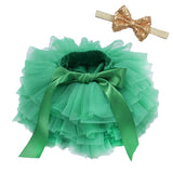 Baby girl tutu skirt 2pcs tulle lace bloomers Newborn infant outfits  Mauv headband flower set Baby mesh bloomer