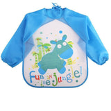 Baby Bandana Bibs Cute Cartoon Bibs Waterproof Infant Eating Children Drawing Long Sleeve Apron Baby Self Feeding Bib
