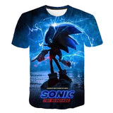 Summer Boys Cartoon Sonic hedgehog t shirt Blue 3D Printed Girls Streetwear Children Kids Clothes Baby Funny Tshirt O-Neck