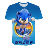 Summer Boys Cartoon Sonic hedgehog t shirt Blue 3D Printed Girls Streetwear Children Kids Clothes Baby Funny Tshirt O-Neck