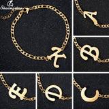 A-Z Letter Jewelry Personalize Initial Bracelets Bangles for Women Stainless Steel Alphabet Charm Bracelet Name Bijoux Pulseiras