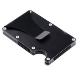 Gemeer Carbon Fiber Credit Card Holder RFID Non-scan Metal Wallet Purse Male Business Card Holder Carteira Masculina Billetera