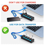 USB 3.0 HUB 2.0 HUB Multi USB Splitter 4/7 Port Expander Multiple USB 3 Hab Use Power Adapter USB3.0 Hub with Switch For PC