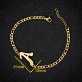 A-Z Letter Jewelry Personalize Initial Bracelets Bangles for Women Stainless Steel Alphabet Charm Bracelet Name Bijoux Pulseiras