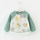 Baby Bandana Bibs Cute Cartoon Bibs Waterproof Infant Eating Children Drawing Long Sleeve Apron Baby Self Feeding Bib