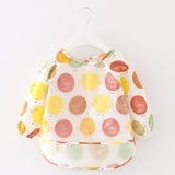 Baby Bandana Bibs Cute Cartoon Bibs Waterproof Infant Eating Children Drawing Long Sleeve Apron Baby Self Feeding Bib