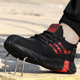 Breathable Men's Safety Shoes Boots With Steel Toe Cap Casual Men's Boots Work Indestructible Shoes Puncture-Proof Work Sneakers