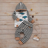 Newborn Clothes Kids Clothes Girls Clothes Baby Girl Clothes Baby Boy Clothes Feather T shirt Tops Strip Pants Free Ship Z4