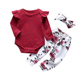 Summer Newborn Infant Baby Girl Clothes Daddy is my Hero Short Sleeve T-shirt Tops+Pants+Headband Toddler Outfits Set