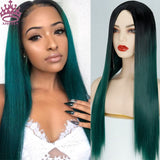 AZQUEEN Synthetic Hair Wig For Women Black Ombre Blue Long Straight 30 inch Can Be Cosplay Wigs Heat Resistant Middle Part Wigs