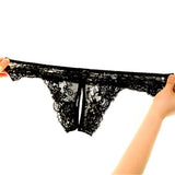 Women Sexy Opening Crotch Panties Lace Open Spandex Crotchless Thongs for Sex Plus Size Female Underpants Sex Briefs Tangas