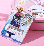 Frozen Princess elsa Anna Makeup Nail Stickers Toys Disney snow White  Sophia Mickey Minnie kids earrings Cartoon toys