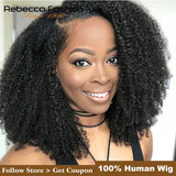 Rebecca Lace Front Short Afro Pre Plucked Knots Bob Wigs