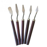 5Pcs Professional Stainless Steel Spatula Kit Palette Knife for oil painting Fine Arts Painting Tool Set flexible blades #0124