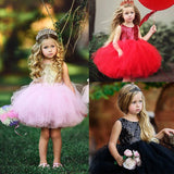 Princess Kids Baby Dress For Girls Fancy Wedding Dress Sleeveless Sequins Party Birthday Baptism Dress For Girl Summer Dresses