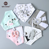 Let's Make Baby Stuff Bibs & Burp Cloths 1pc Cotton Bib Cartoon Silicone Teether BPA Free Baby Things Feeding Baberos Burp Cloth