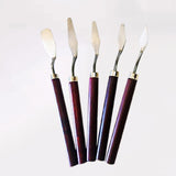 5Pcs Professional Stainless Steel Spatula Kit Palette Knife for oil painting Fine Arts Painting Tool Set flexible blades #0124