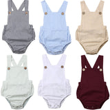 11 Color Newborn Infant Baby Boy Girl Bodysuit Summer Button Jumpsuit Striped Casual Sleeveless Backless Solid Outfits Clothes