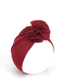 New Fashion Flower Baby Hat Newborn Elastic Baby Turban Hats for Girls 10 Colors Cotton Infant Beanie Cap 1 PC