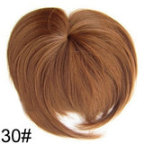 Similler White Black Brown Gold Fake Fringe Clip In Blunt Bangs Synthetic Hair Extensions With High Temperature Fiber