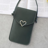 Women's Transparent Leather Cell Phone Shoulder Purse