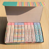 Cute Mini Stripe Flower Rubber Erasers Kawaii School Office Correction Pencil Erasers For Kids Gift Creative Korean Stationery