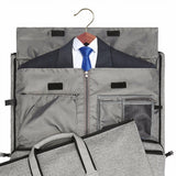 Modoker Garment Travel Bag with Shoulder Strap Duffel Bag Carry on Hanging Suitcase Clothing Business Bags Multiple Pockets Grey