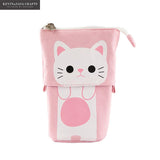 Flexible Fabric Quality Big Cat Pencil Case for School Stationary