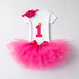 Baby Girl First Birthday Outfit Ensemble One Year Little Girl Dress Clothing Baby Child Summer Clothes Infant Christening Suits